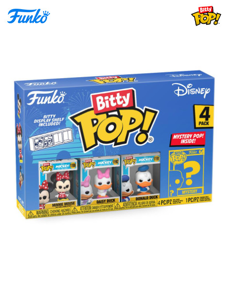 Funko Bitty Pop Disney Pack 4 Mickey Mouse/Minnie Mouse/Pluto/Figura  Misteriosa